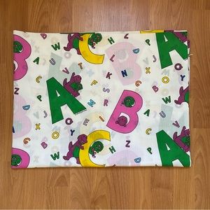 Vintage Barney ABCs Logo 90s Flat Sheet Size Toddler